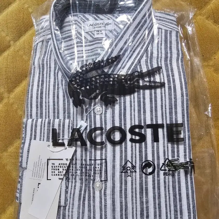 [BUNJANG] Lacoste Striped Shirt XL / 라코스테 스트라이프 셔츠 XL 새상품