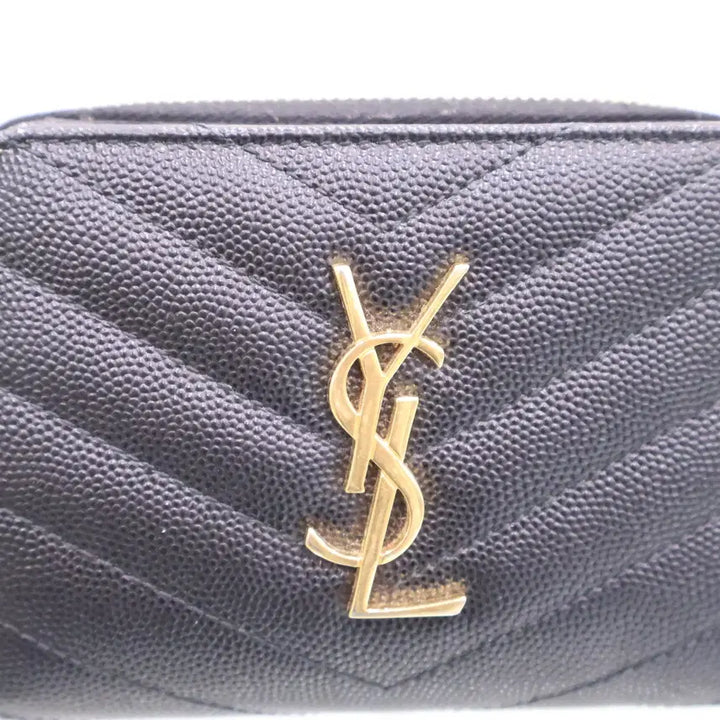 [BUNJANG] Saint Laurent Compact Zipper Around Gold-Plated Bifold Wallet 403723 / 생로랑 컴팩트 지퍼 어라운드 금장 반지갑 403723