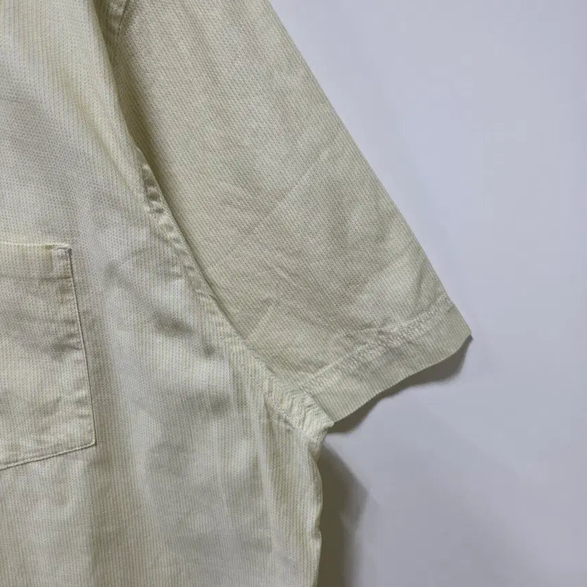 [BUNJANG] Calvin Klein Light Yellow Button Short Sleeve Shirt XL / 캘빈클라인 라이트옐로우 버튼 반팔 셔츠 XL 26050702