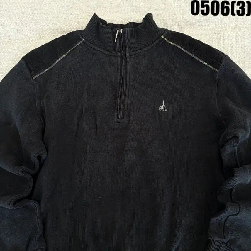 [BUNJANG] Beanpole Black Half-Zip Sweatshirt T-Shirt Size 95 / 95 빈폴 블랙 하프집업 맨투맨 티셔츠 0506(3)