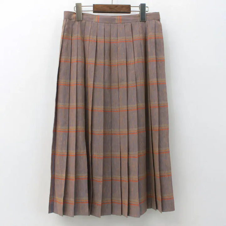 [BUNJANG] Vintage Japanese Pleated Stripe Midi Long Skirt / 일본 빈티지 플리츠 스트라이프 퍼플 미디 롱 스커트