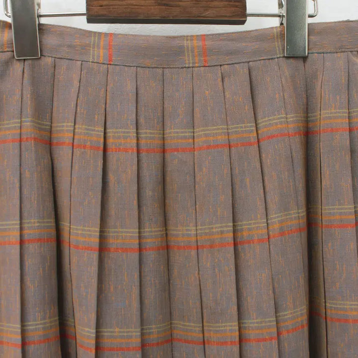 [BUNJANG] Vintage Japanese Pleated Stripe Midi Long Skirt / 일본 빈티지 플리츠 스트라이프 퍼플 미디 롱 스커트