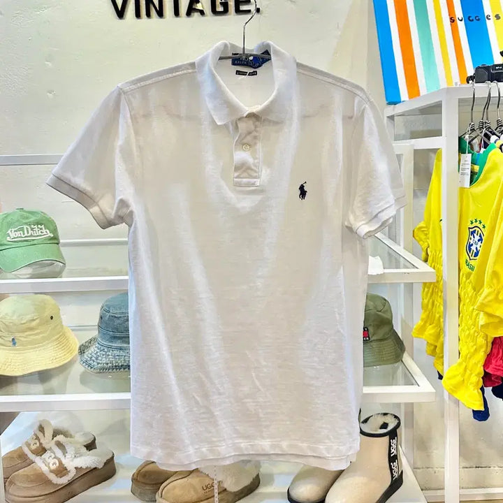 [BUNJANG] Polo Ralph Lauren White Short Sleeve Polo Shirt Size S / 폴로 랄프로렌 화이트 반팔 카라티 S