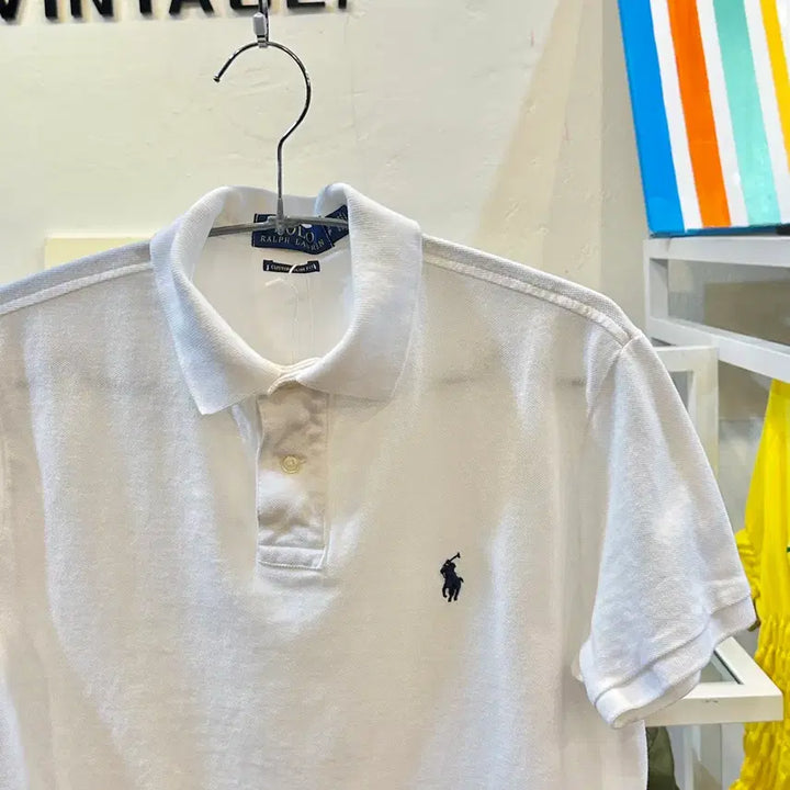 [BUNJANG] Polo Ralph Lauren White Short Sleeve Polo Shirt Size S / 폴로 랄프로렌 화이트 반팔 카라티 S