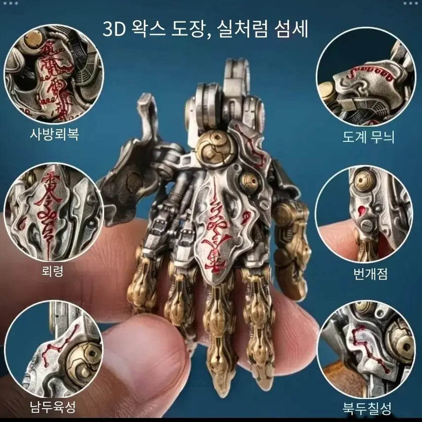 [BUNJANG] Antique Taoism Auspicious Charm Necklace / 도가 기관술 주사각인 뢰령 부적 목걸이