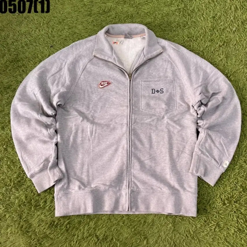 [BUNJANG] Nike Grey Cotton Blend Zip-Up Jacket / 나이키 회색 면 혼방 집업 자켓