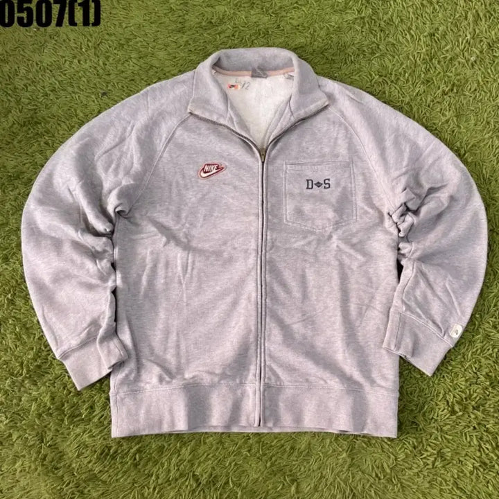 [BUNJANG] Nike Grey Cotton Blend Zip-Up Jacket / 나이키 회색 면 혼방 집업 자켓
