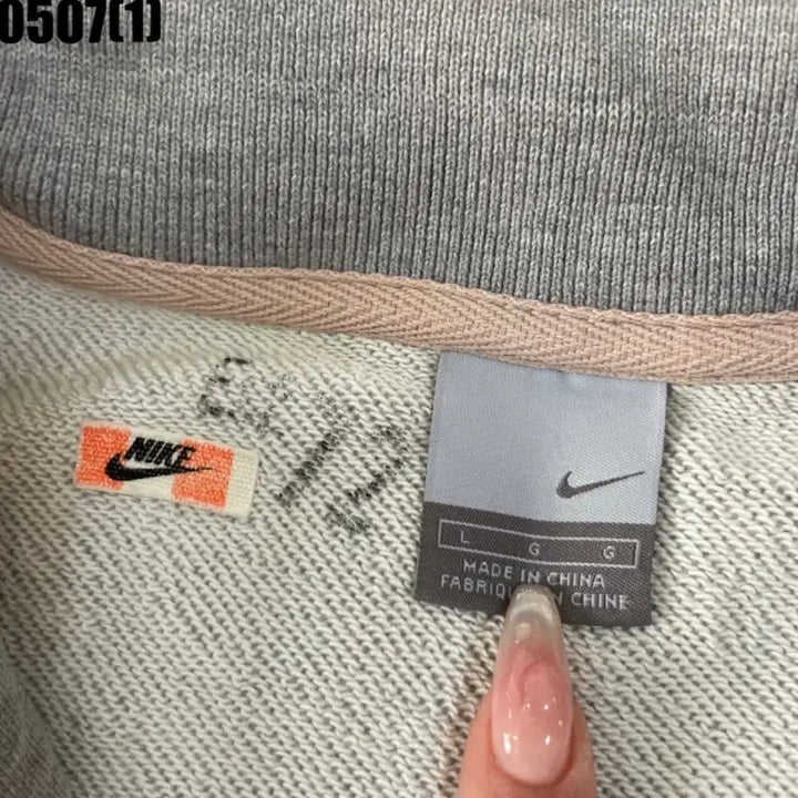 [BUNJANG] Nike Grey Cotton Blend Zip-Up Jacket / 나이키 회색 면 혼방 집업 자켓