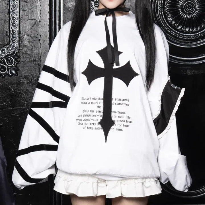 [BUNJANG] Lafary Nurse Cross T-Shirt / Lafary 라파리 mine 간호사 크로스 티셔츠