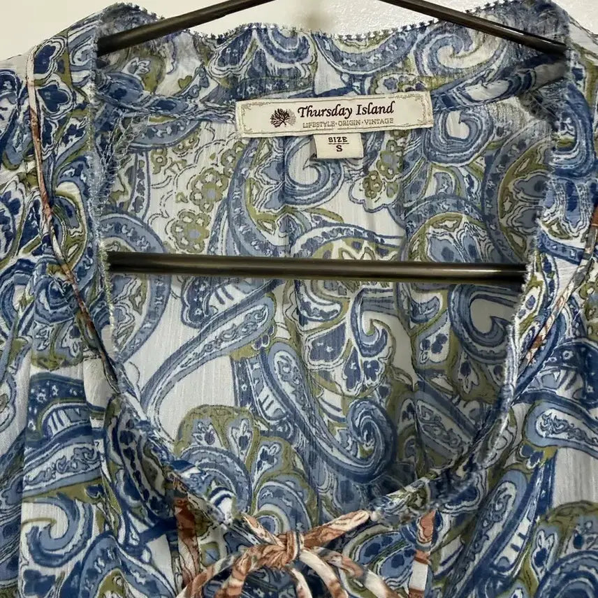 [BUNJANG] Thursday Island Paisley Pattern Blouse S / 써스데이아일랜드의 페이즐리 패턴 블라우스 S
