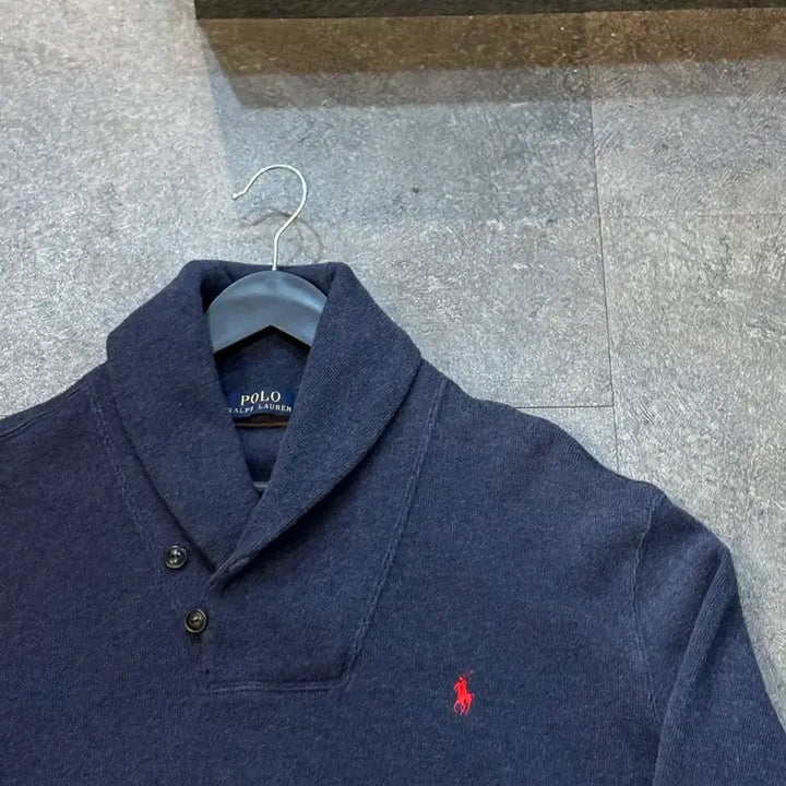 [BUNJANG] Polo Ralph Lauren Navy Shawl Collar Sweater Knit L Size / 폴로 랄프로렌 네이비 숄카라 스웨터 니트 L사이즈