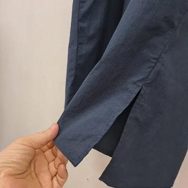 [BUNJANG] Navy Unlined Long One-Piece Dress (M) / 네이비 홑겹 롱원핏M