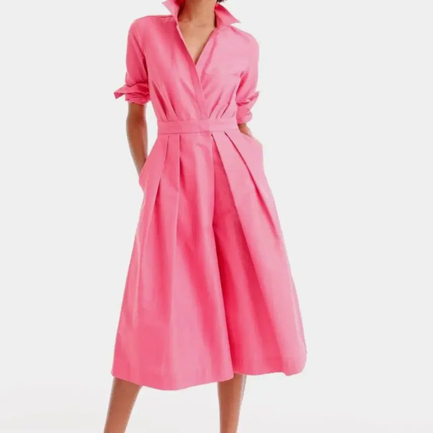 [BUNJANG] J.Crew Collection Cotton Silk Wide-Leg Jumpsuit / 제이크루 컬렉션 코튼 실크 와이드 레그 점프수트