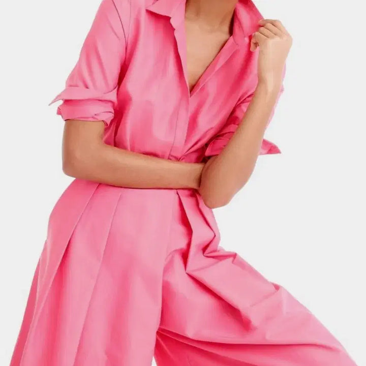 [BUNJANG] J.Crew Collection Cotton Silk Wide-Leg Jumpsuit / 제이크루 컬렉션 코튼 실크 와이드 레그 점프수트