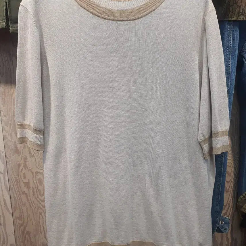 [BUNJANG] COS Silk Blend Color Block Short Sleeve Knit - L / [L] 코스(COS) 실크 혼방 배색 반팔 니트 (상태 최상)
