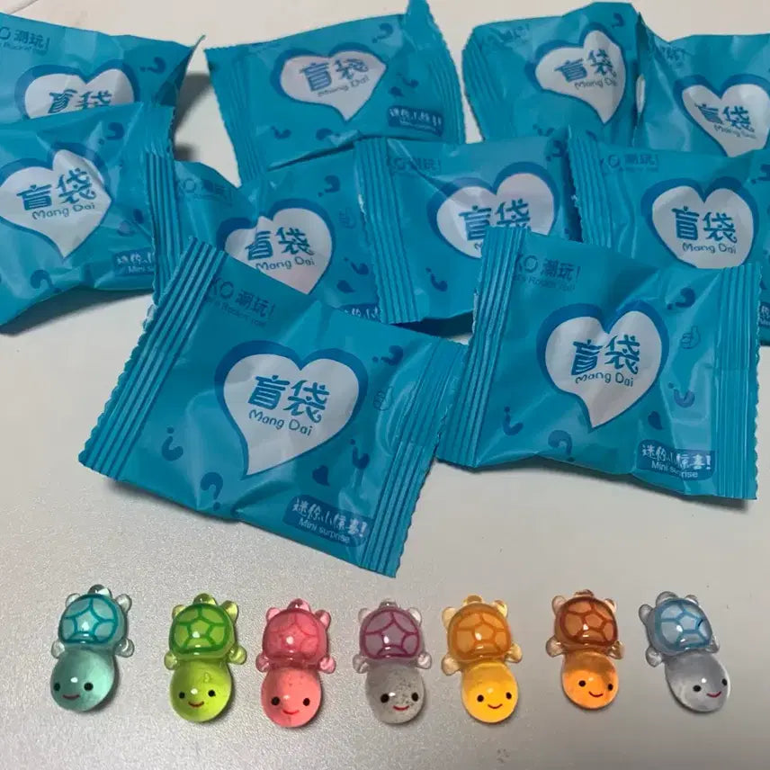[BUNJANG] Lucky Turtle Keychain Random Pack (10 pcs) / 행운의 거북이 랜덤깡 10개 + 3개 서비스