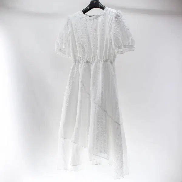 [BUNJANG] SJSJ Long Sleeve Asymmetrical Midi Dress / SJSJ 한섬 B5938 여성55 언발란스 반팔 롱원피스 구스몰