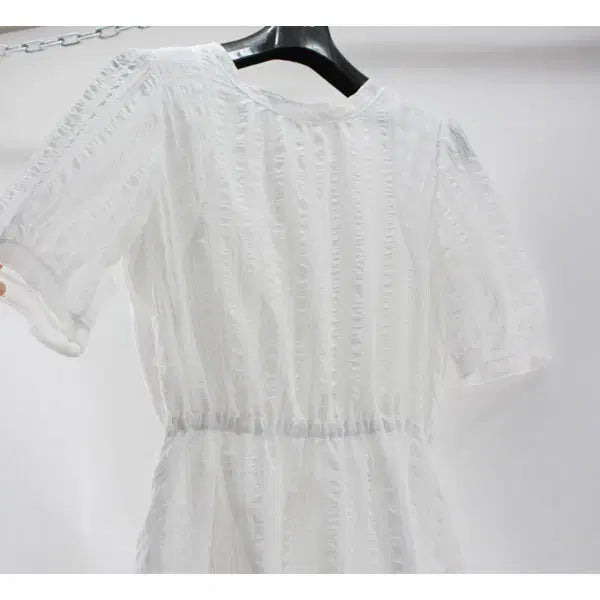 [BUNJANG] SJSJ Long Sleeve Asymmetrical Midi Dress / SJSJ 한섬 B5938 여성55 언발란스 반팔 롱원피스 구스몰