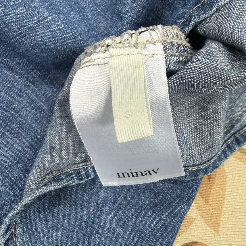 [BUNJANG] minav Mid-Blue Denim Short-Sleeve Shirt (M) / (M)미나브 minav 데님반팔셔츠(미드블루)