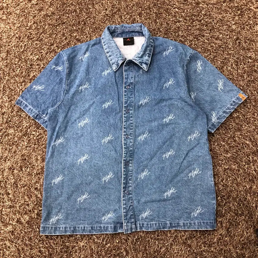 [BUNJANG] Jordan Flight Heritage Denim Short Sleeve Shirt / L 조던 신형 플라이트 헤리티지 데님 반팔 셔츠