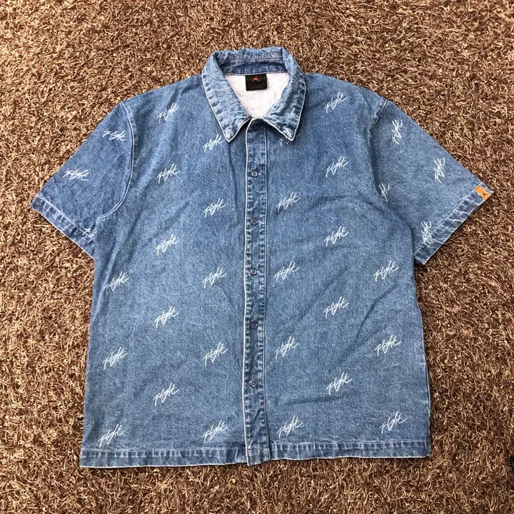 [BUNJANG] Jordan Flight Heritage Denim Short Sleeve Shirt / L 조던 신형 플라이트 헤리티지 데님 반팔 셔츠