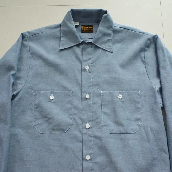 [BUNJANG] 70s Dee Cee by Wrangler Chambray Work Shirt / 70s 랭글러 DEE CEE 샴브레이 워크셔츠