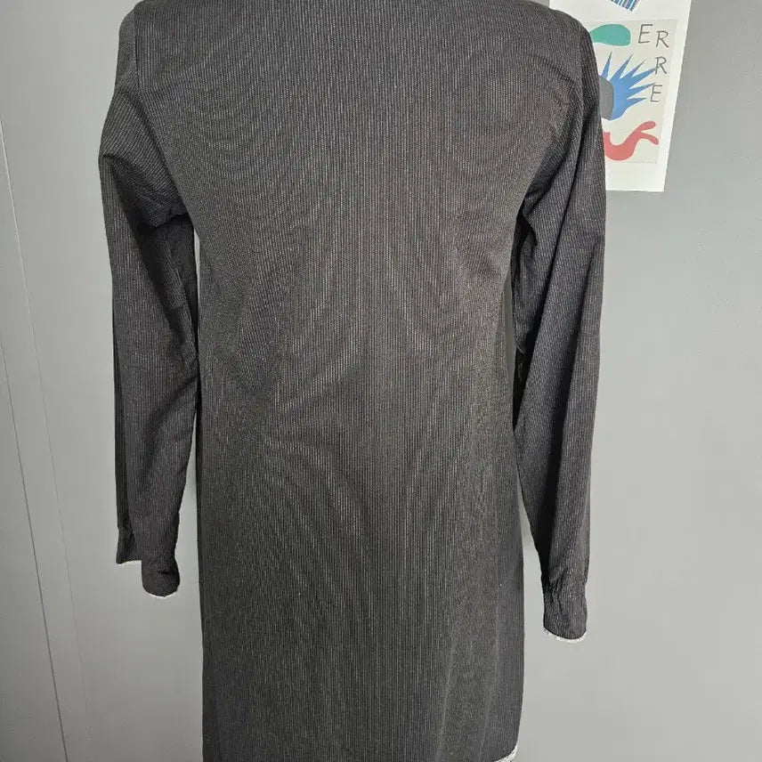 [BUNJANG] Vintage Dark Gray Long Shirt Dress / 빈티지 먹색 원피스 롱셔츠