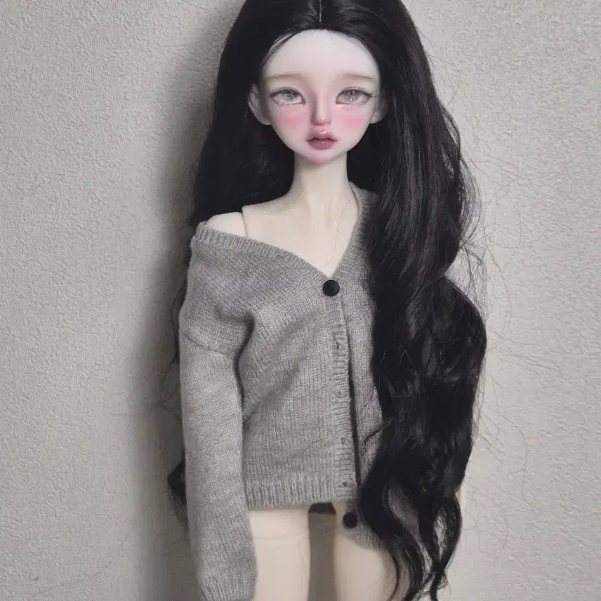 [BUNJANG] MSD 7-8 inch Long Wavy Wig for Ball-Jointed Dolls / 구관 msd 7-8인치 가발 구체관절인형 인형