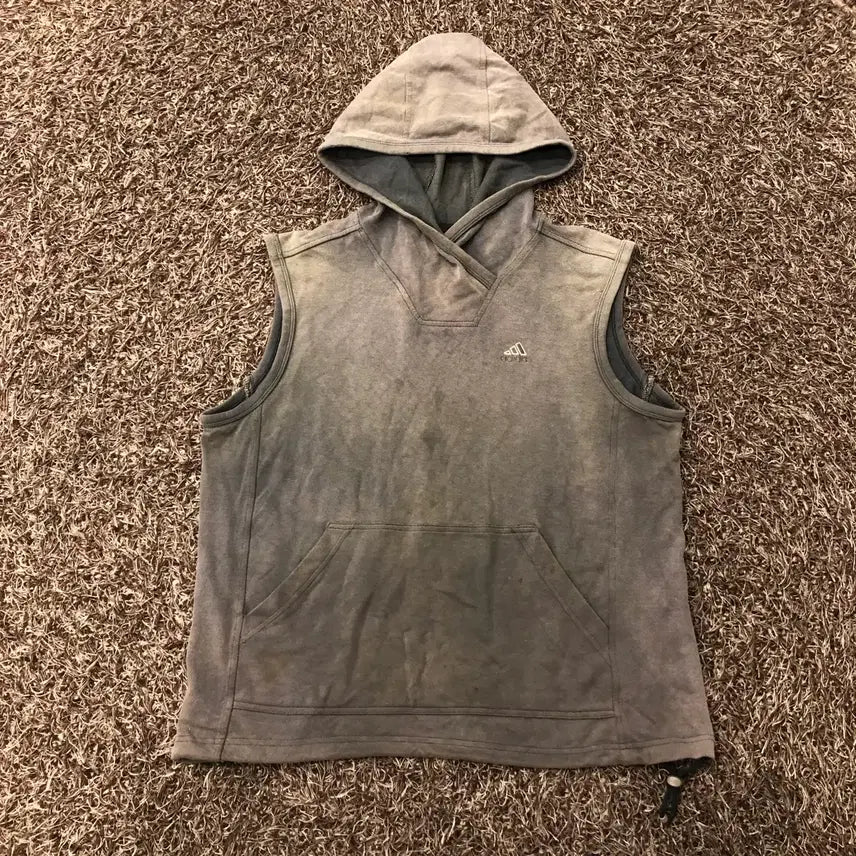 [BUNJANG] Adidas Washed Sleeveless Hoodie T-Shirt / 95 아디다스 워싱 민소매 후드 티셔츠