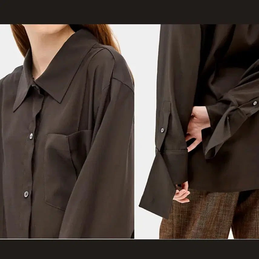 [BUNJANG] System See-through Shirt Brown / 한섬 시스템 시스루 셔츠