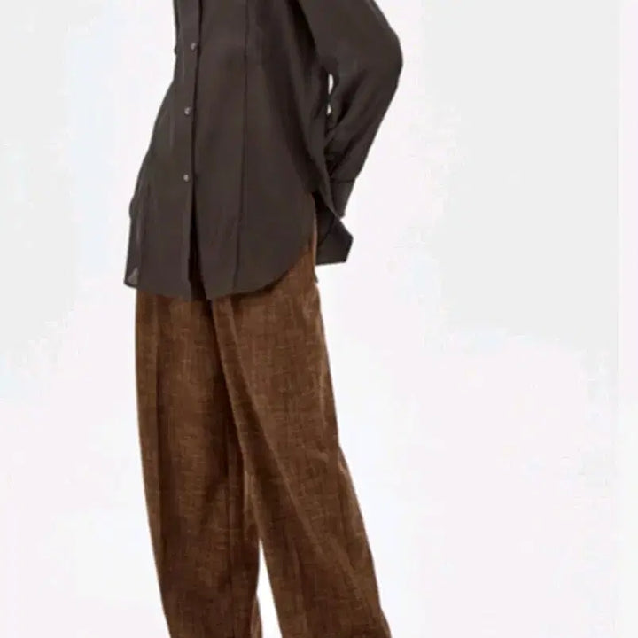 [BUNJANG] System See-through Shirt Brown / 한섬 시스템 시스루 셔츠