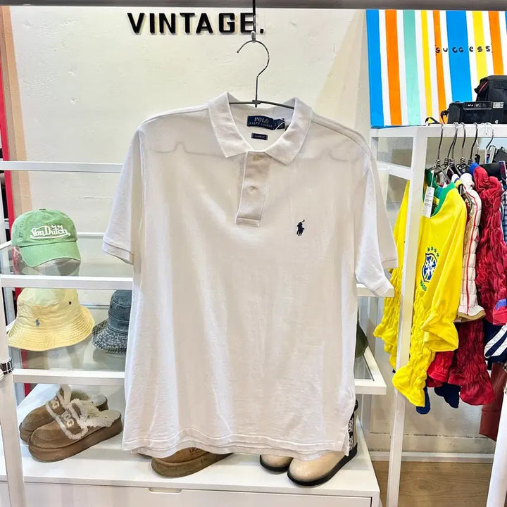 [BUNJANG] Polo Ralph Lauren White Short Sleeve Polo Shirt S / 폴로 랄프로렌 흰색 반팔 폴로셔츠 S