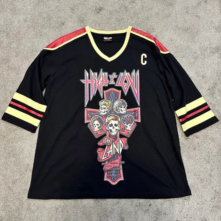 [BUNJANG] HiGH&amp;LOW THE LAND Skull Printing Hockey Jersey L / JPN HiGH&amp;LOW THE LAND 스컬 프린팅 하키 져지L