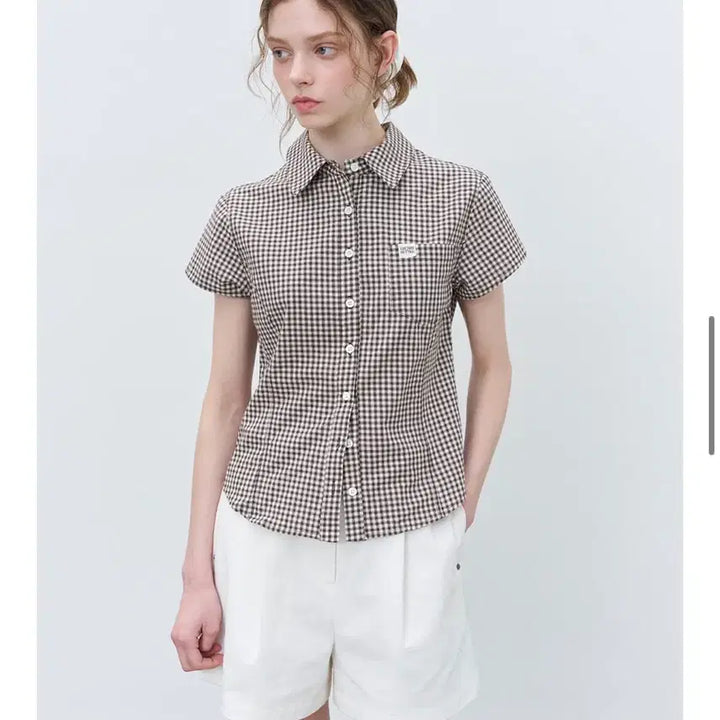 [BUNJANG] KnownBetter Gingham Check Short Sleeve Shirt Brown / 노운베러 깅엄체크 반팔셔츠 브라운
