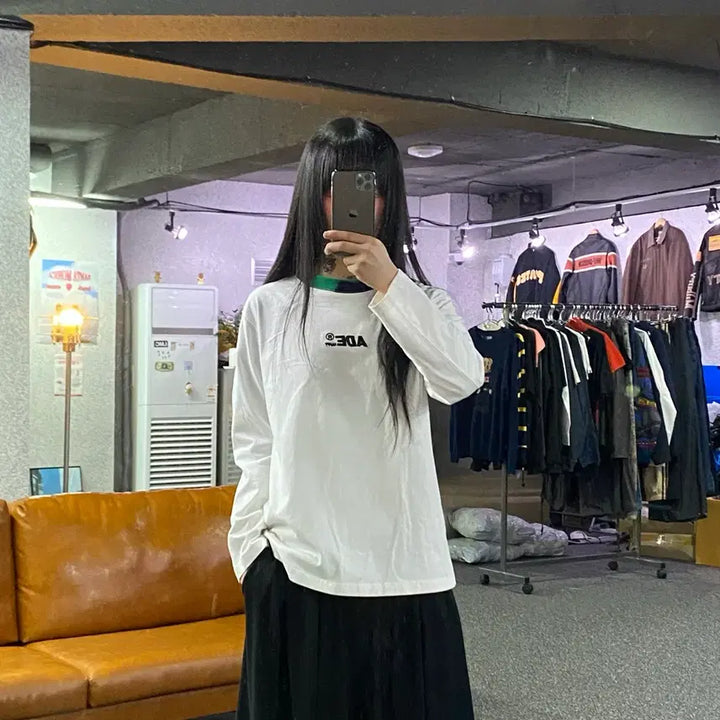 [BUNJANG] Ader Error Color-Block Neckline Center Logo Sleeve T-shirt / 아더에러 배색 넥라인 센터로고 슬리브티셔츠 B4697