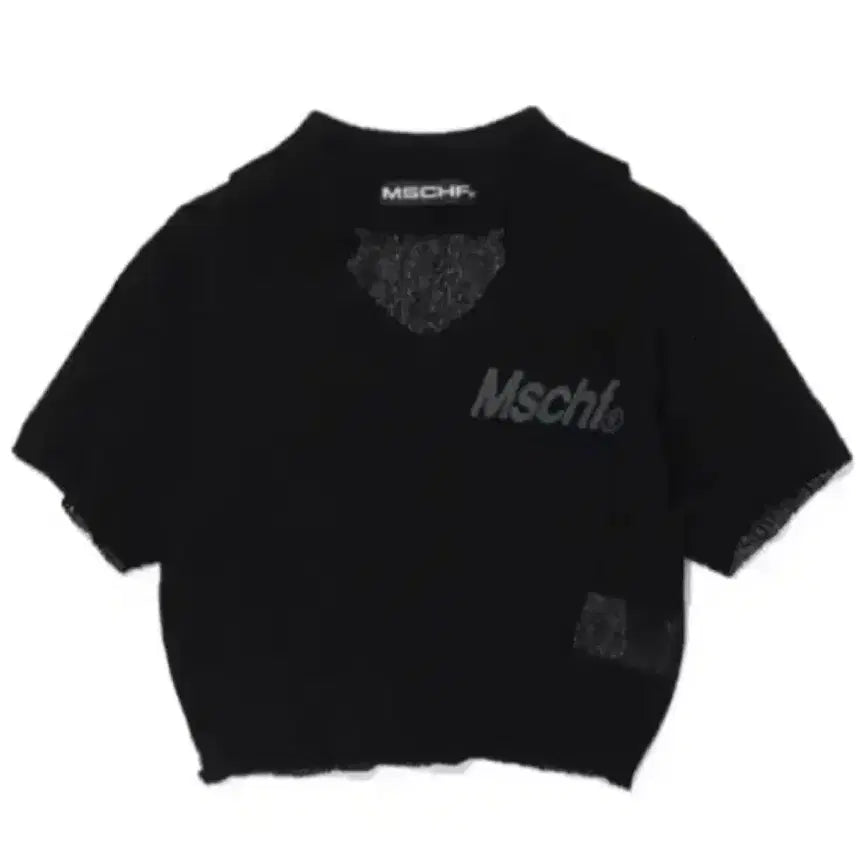 [BUNJANG] Mischief Black Collar Short Sleeve T-Shirt / 미스치프 카라탑
