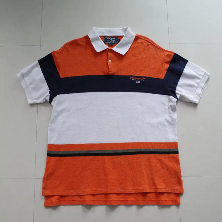 [BUNJANG] Polo Sport 90s Big Stripe Classic PK Collar T-shirt / 90s 폴로스포츠 빅스트라이프 PK카라티