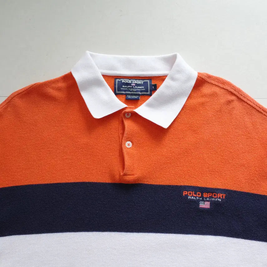 [BUNJANG] Polo Sport 90s Big Stripe Classic PK Collar T-shirt / 90s 폴로스포츠 빅스트라이프 PK카라티