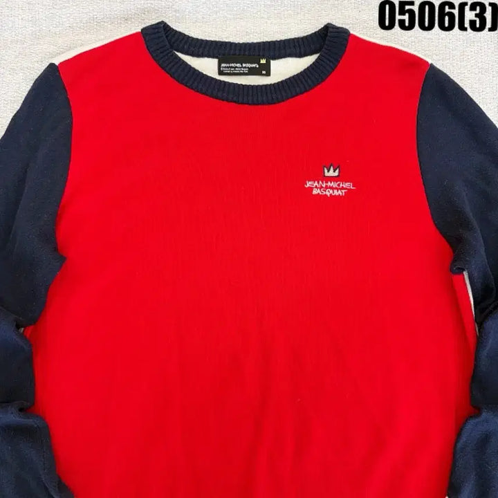 [BUNJANG] Jean-Michel Basquiat Color Block Knit (Size 95) / 95 쟝미쉘 바스키아 배색 니트 0506(3)