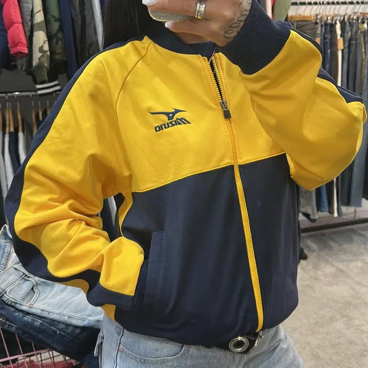 [BUNJANG] Mizuno Old School Colorblock Track Top Jersey / 미즈노 올드스쿨 배색 트랙탑 저지M-L