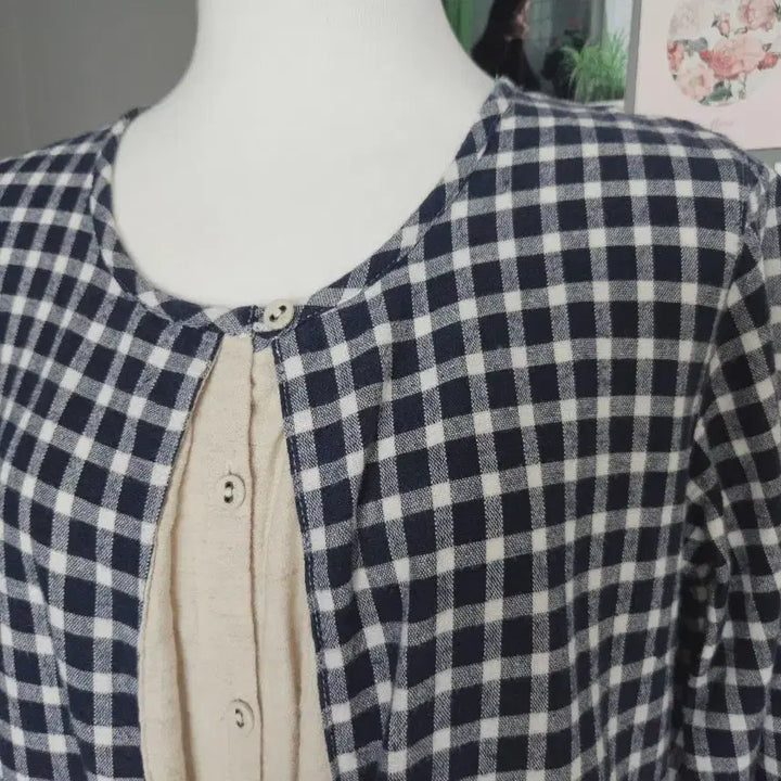[BUNJANG] Checkered Layered Dress / 체크 레이어드 원피스