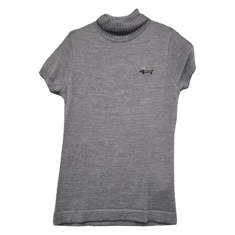 [BUNJANG] Louis Castel Grey Knit Short Sleeve Golf Top / 루이까스텔 그레이 골프 니트 반팔 90