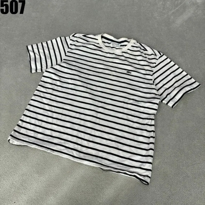 [BUNJANG] Lacoste Striped Short-Sleeve T-Shirt (L) / 라코스테 스트라이프 반팔 티셔츠 L