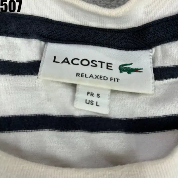 [BUNJANG] Lacoste Striped Short-Sleeve T-Shirt (L) / 라코스테 스트라이프 반팔 티셔츠 L
