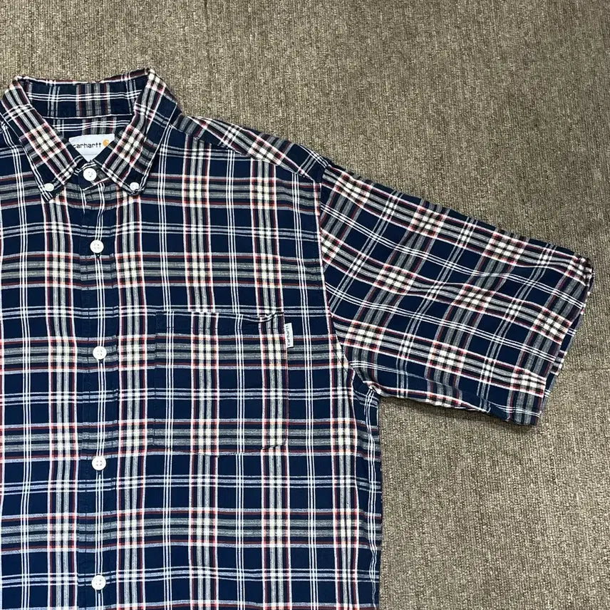 [BUNJANG] Carhartt Check Short Sleeve Shirt / (M) Carhartt 칼하트 체크 반팔 셔츠
