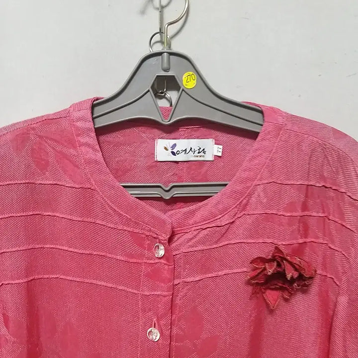 [BUNJANG] Linen Blend Blouse with Floral Embroidery / ㅎ270 인견상의