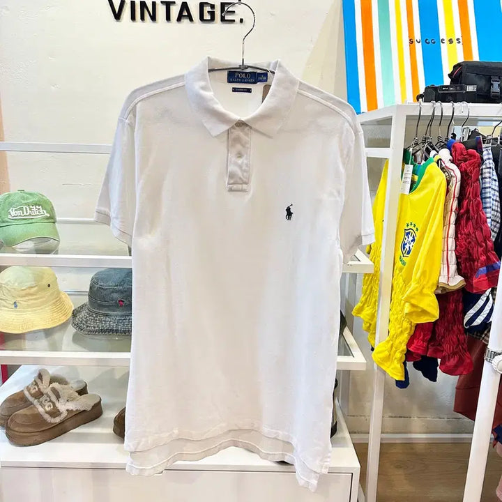 [BUNJANG] Polo Ralph Lauren White Short Sleeve Polo Shirt Size S / 폴로 랄프로렌 화이트 반팔 카라티 S