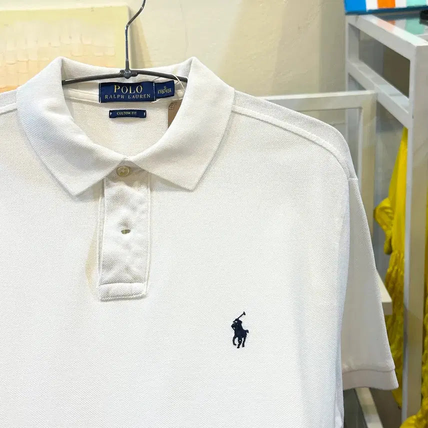 [BUNJANG] Polo Ralph Lauren White Short Sleeve Polo Shirt Size S / 폴로 랄프로렌 화이트 반팔 카라티 S