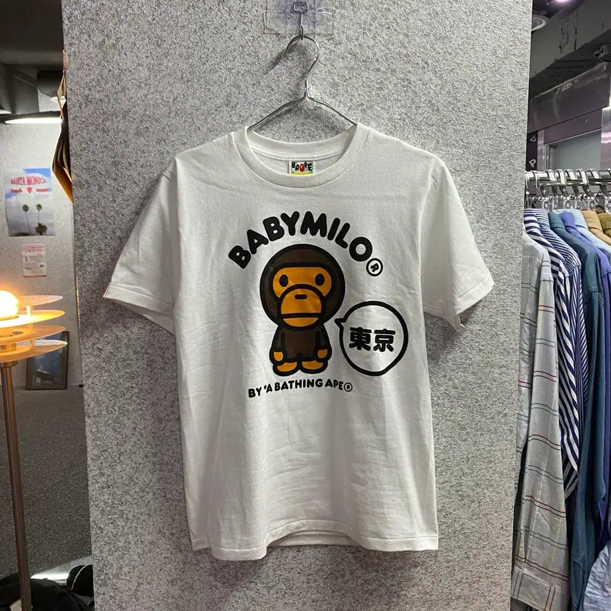 [BUNJANG] BAPE JAPAN Baby Milo White Short Sleeve T-shirt / 베이프 재팬 베이비 마일로 화이트 반팔 B4698