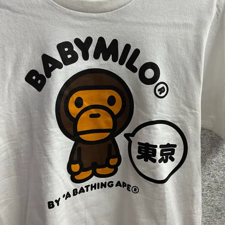 [BUNJANG] BAPE JAPAN Baby Milo White Short Sleeve T-shirt / 베이프 재팬 베이비 마일로 화이트 반팔 B4698